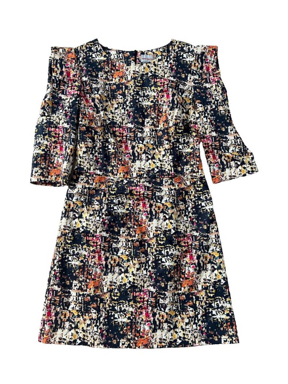 Miss Sixty Abstract Y2K Mutton Sleeve Dress ( L )